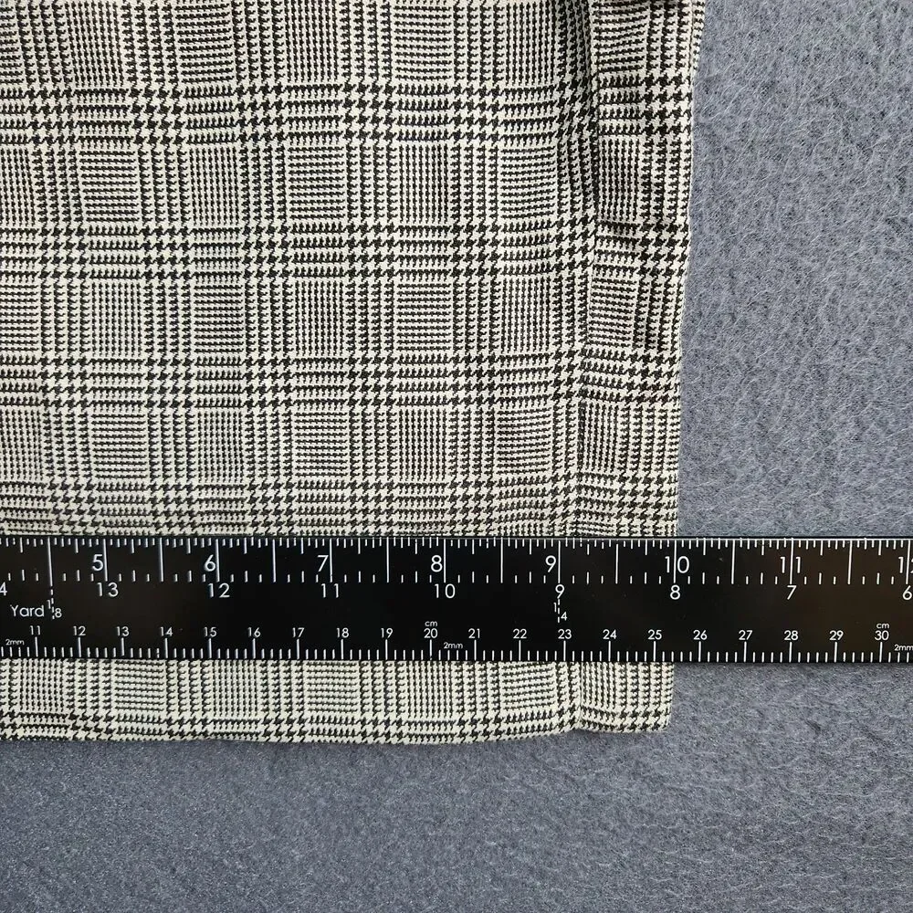 Orvis Dress Pants Men 38 (37x32) Black Glen Plaid Pleated Straight Leg